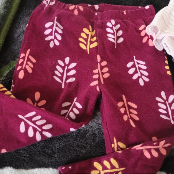 18M Girls Outfit Onesie with Pants Purple and White - Picture 2 of 5